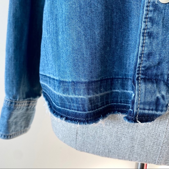 💙Madewell Denim & Silk Top💙 - Picture 6 of 7